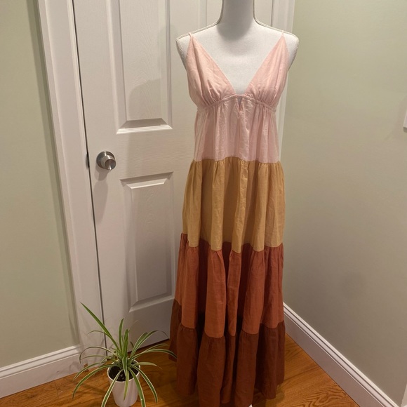 New By Anthropologie Colorblock Maxi Dress Size M - Picture 10 of 15